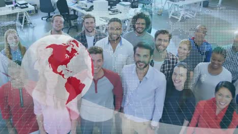 Animation-of-globe-and-data-processing-over-smiling-business-colleagues