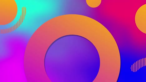 Animation-of-geometrical-graphics-over-colorful-background
