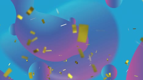 Animation-of-confetti-falling-over-gradient-blue-and-pink-background