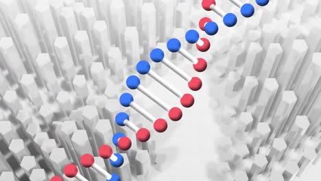 Animation-of-rolling-dna-strand-over-3d-abstract-background