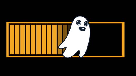 Animation-of-loading-bar-with-ghost-over-black-background