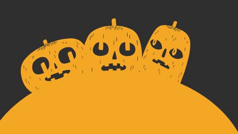 Animation-Eines-Orangefarbenen-Halloween-Kürbises-Auf-Grau