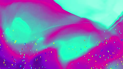 Animation-Von-Konfetti,-Die-über-Einen-Violetten-Bis-Blauen-Hintergrund-Mit-Farbverlauf-Fallen