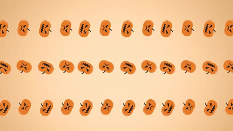 Animation-Eines-Fallenden-Kürbises-Auf-Orangefarbenem-Hintergrund