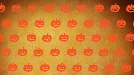 Animation-of-falling-pumpkin-on-orange-background