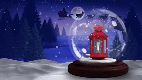 Animation-of-snow-globe-over-winter-landscape