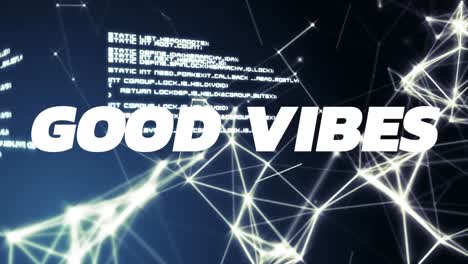 Animation-of-good-vibes-text-over-network-of-connections-on-black-background