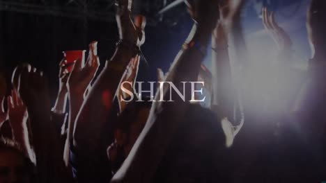 Animation-of-shine-text-over-dancing-people