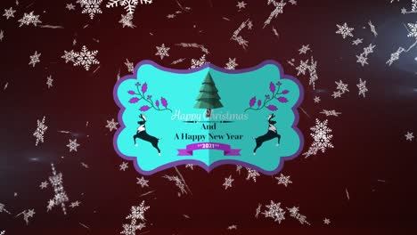 Animation-of-christmas-text-over-falling-snowflakes-on-dark-background