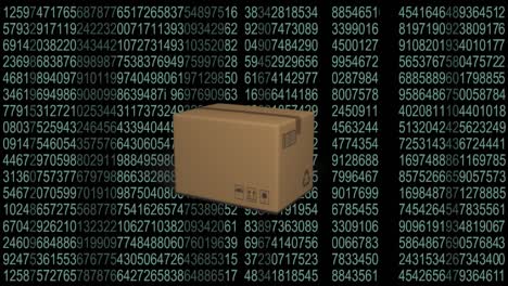 Animation-of-data-processing-over-cardboard-box