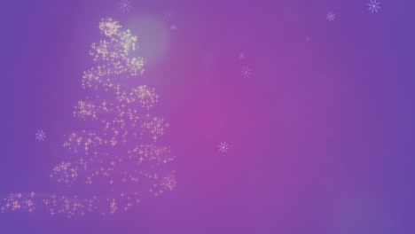 Animation-Von-Schnee,-Der-über-Einen-Leuchtenden-Weihnachtsbaum-Fällt