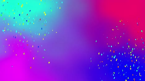 Animation-Von-Konfetti,-Die-über-Einen-Blauen-Bis-Rosa-Hintergrund-Mit-Farbverlauf-Fallen