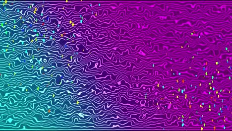 Animation-Von-Konfetti,-Die-über-Den-Farbverlauf-Fallen-Und-Von-Violettem-Zu-Blauem-Hintergrund-Winken
