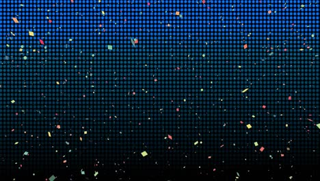 Animation-of-confetti-falling-over-gradient-dots-on-blue-background