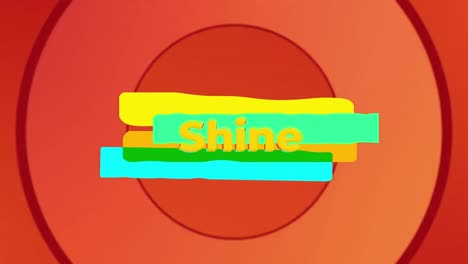 Animation-of-shine-text-over-geometrical-red-background