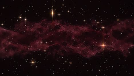 Animation-Eines-DNA-Strangs,-Der-Sich-über-Leuchtenden-Sternen-Auf-Schwarzem-Hintergrund-Dreht