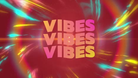 Animation-of-vibes-text-over-moving-glowing-background