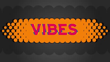 Animation-of-vibes-text-over-orange-shape-on-black-background