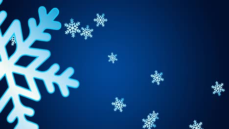 Animation-of-snowflakes-falling-on-navy-background
