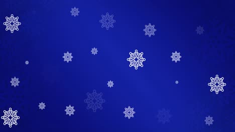 Animación-De-Copos-De-Nieve-Cayendo-Sobre-Fondo-Azul