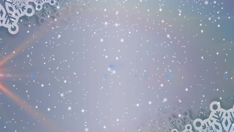 Animation-of-snow-falling-over-white-background