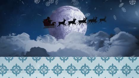 Animation-of-christmas-decoration-snow-falling-and-winter-scenery