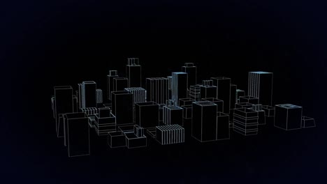 Animation-of-networks-of-connections-over-3d-cityscape-drawing