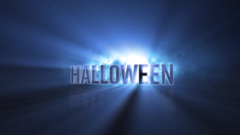 Animation-Von-Halloween-Text-über-Wolken-Auf-Marineblauem-Hintergrund
