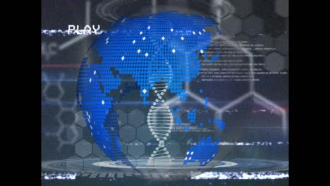 Animation-Des-Spinnens-Von-DNA-Strängen-Und-Der-Verarbeitung-Medizinischer-Daten-Auf-Der-Ganzen-Welt