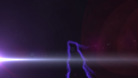 Animation-Leuchtender-Violetter-Blitze-Und-Weißer-Lichtstrahlen-Auf-Dunklem-Hintergrund