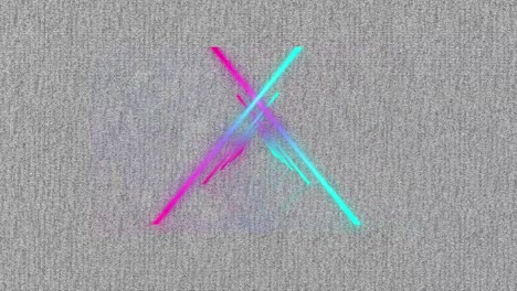 Animation-of-colourful-neon-triangles-on-gray-background