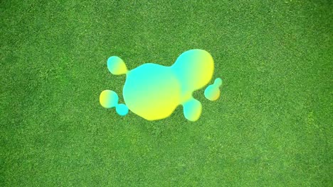 Animation-of-green-moving-spot-on-green-background