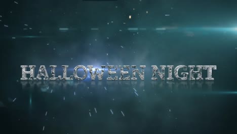 Animation-of-halloween-night-text-over-light-spots-and-lightning-on-black-background