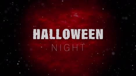 Animation-of-halloween-night-text-over-light-spots-on-red-background