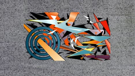 Animation-of-multiple-colourful-shapes-on-gray-background