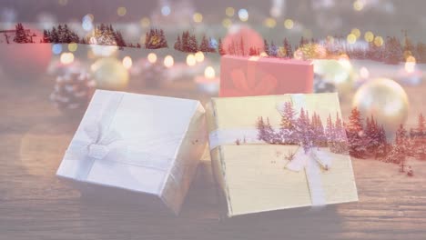 Video-Von-Winterlandschaft-Und-Weihnachtsgeschenken