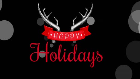 Animation-of-christmas-greetings-text-in-red-letters-with-reindeer-horns-on-black-background