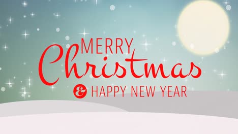 Animation-of-christmas-and-new-year-greetings-text-in-red-letters-over-snow-falling