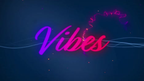 Animation-of-vibes-in-purple-and-pink-text-with-colourful-light-trails-on-black