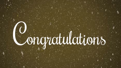 Animation-of-congratulations-text-and-snow-falling-on-red-background