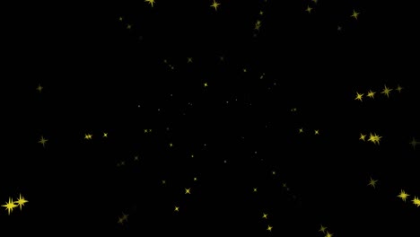 Animation-of-gold-stars-falling-on-black-background