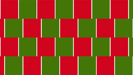 Animation-of-green-and-red-moving-squares,-traditional-christmas-colours