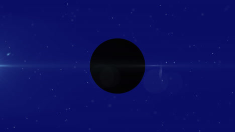 Animation-of-molecules-over-halloween-black-circle-on-blue-background