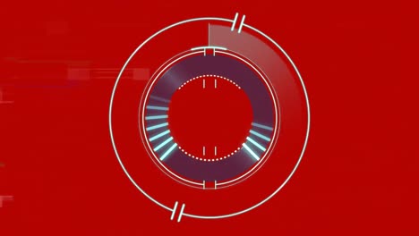 Animation-Von-Interferenzen-Und-Scope-Scans-Auf-Rotem-Hintergrund