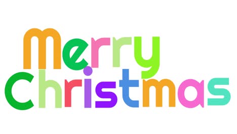 Animation-of-colourful-merry-christmas-text-on-white-background
