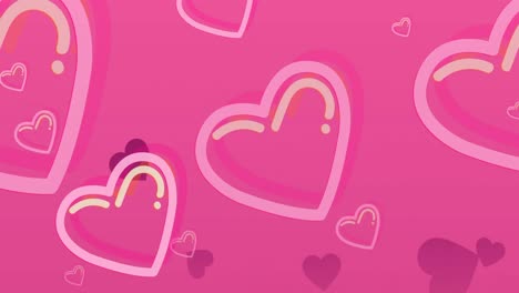 Animation-of-red-hearts-icons-floating-on-pink-background