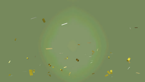 Animación-De-Confeti-Dorado-Cayendo-Sobre-Fondo-Verde