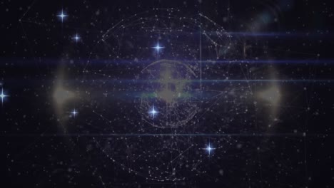 Animation-of-stars-over-globe-of-connections