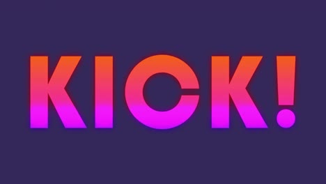 Animation-of-kick-in-pink-and-orange-text-over-black-and-white-wavy-lines