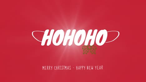 Animation-of-happy-christmas-and-happy-new-year-text-with-hohoho-text-on-red-background